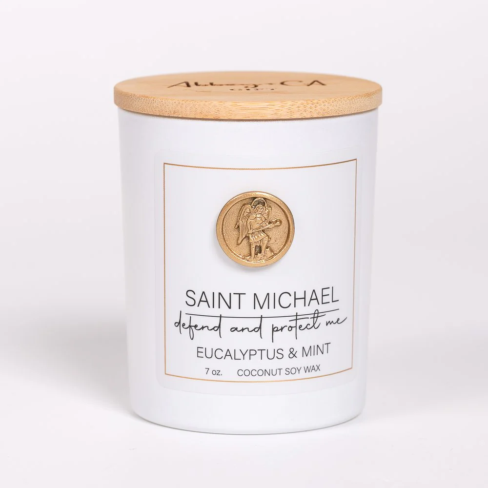 St. Michael Protection Candle - Eucalyptus & Mint