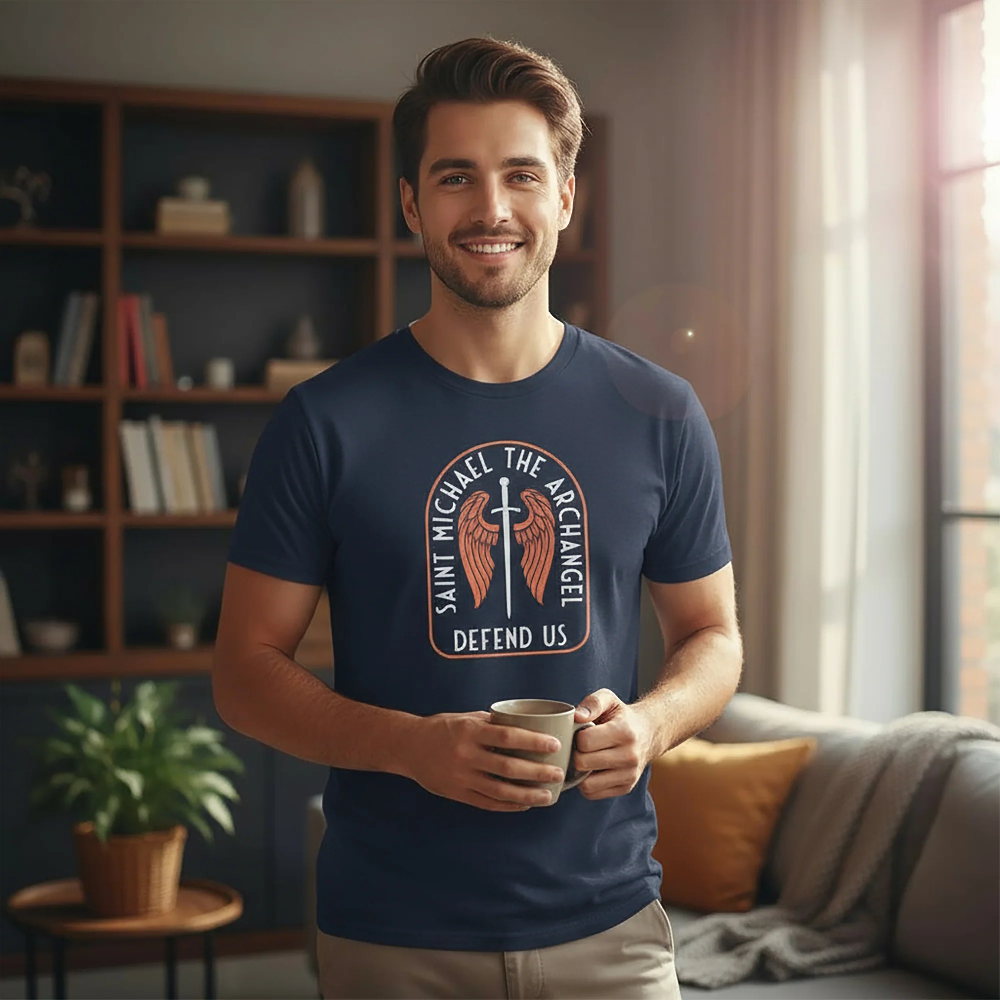 St. Michael Sword & Shield T-Shirt - Image 2