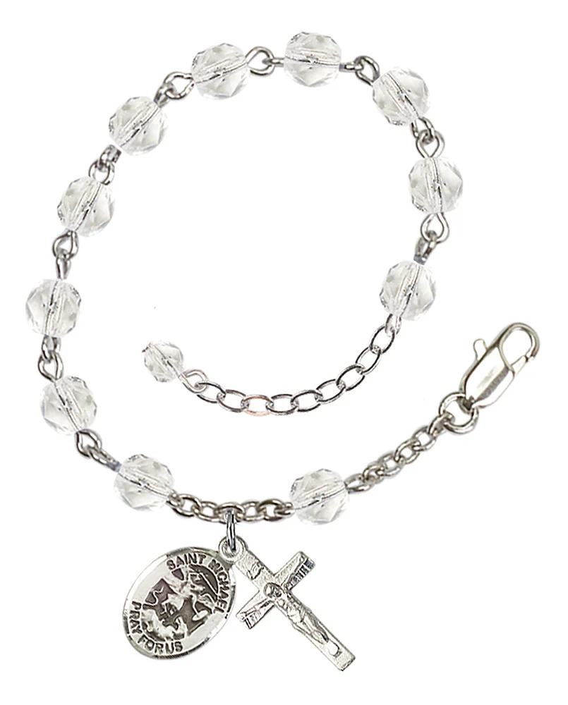 St. Michael the Archangel Crystal Birthstone Rosary Bracelet - Multiple Birthstones - Image 5