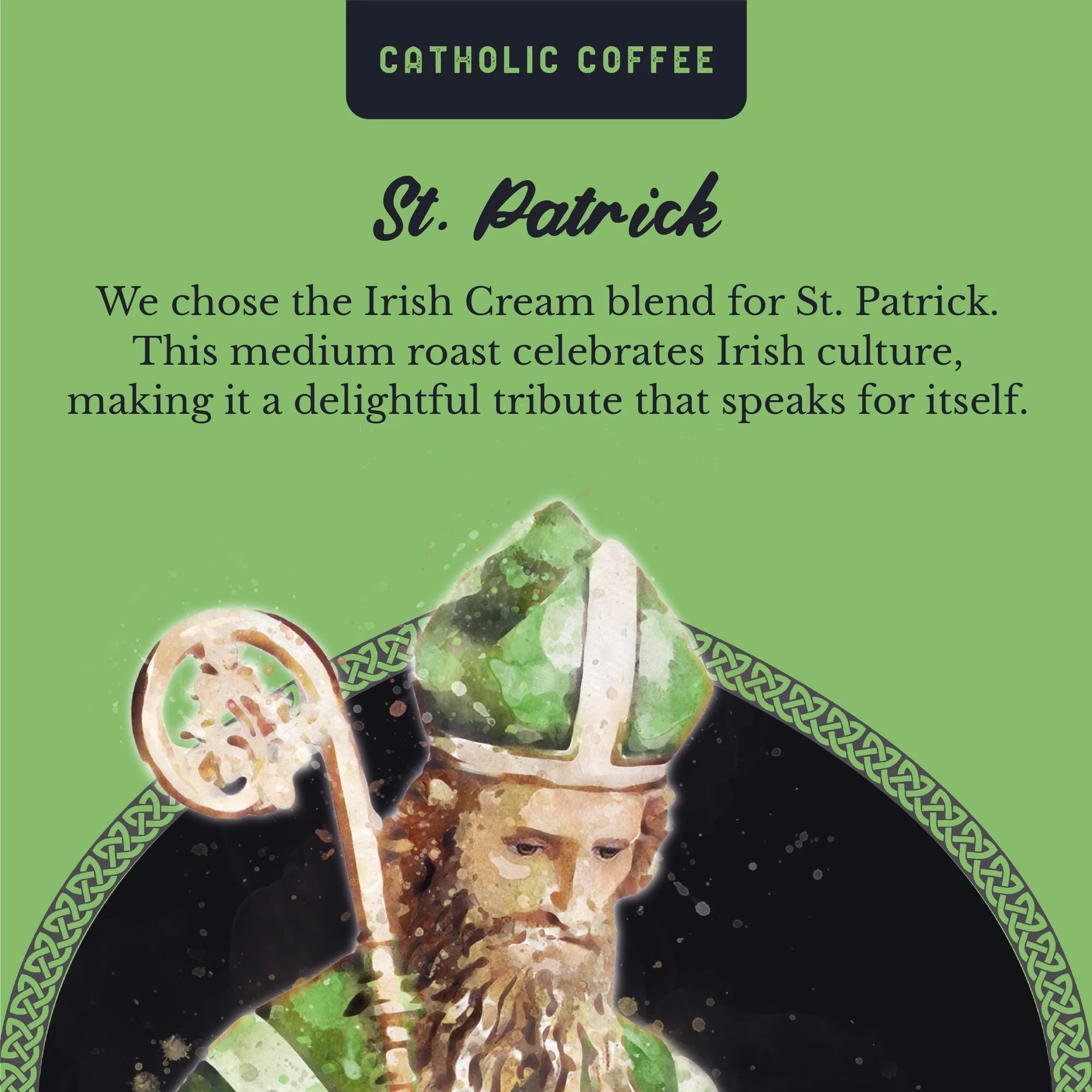 St. Patrick's Irish Cream Coffee - 12 oz. Bag - Image 2