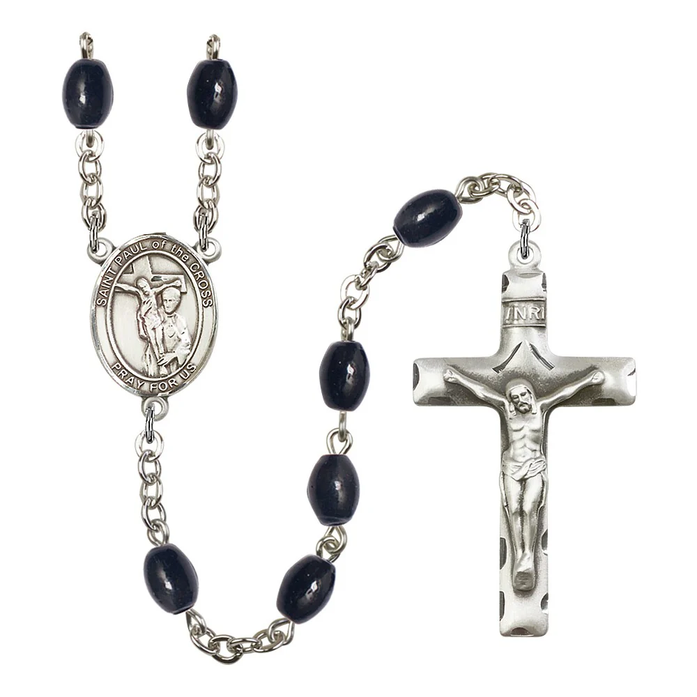 St. Paul Of The Cross 8X6mm Black Onyx Rosary