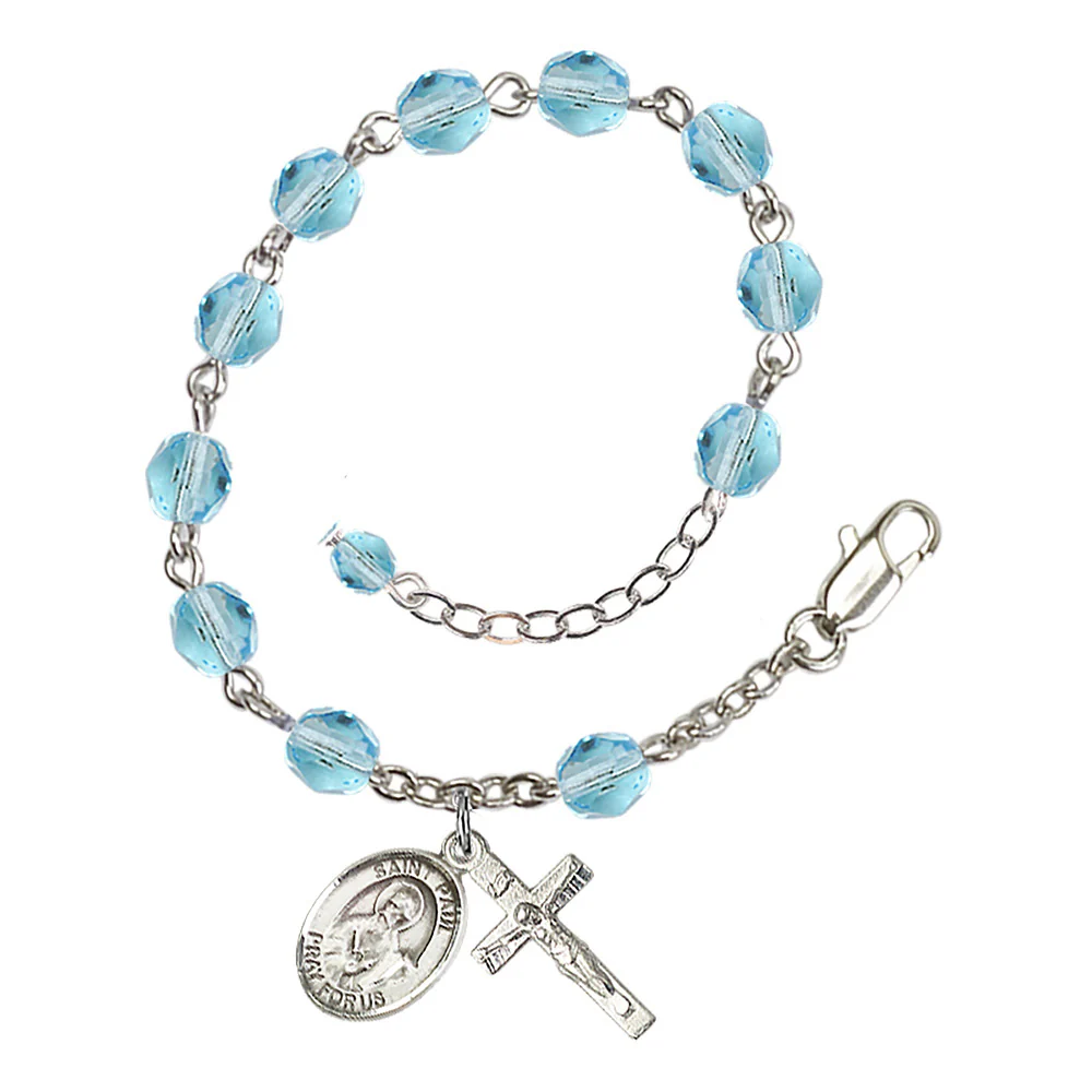 St. Paul The Apostle Crystal Birthstone Rosary Bracelet - Multiple Birthstones - Image 2