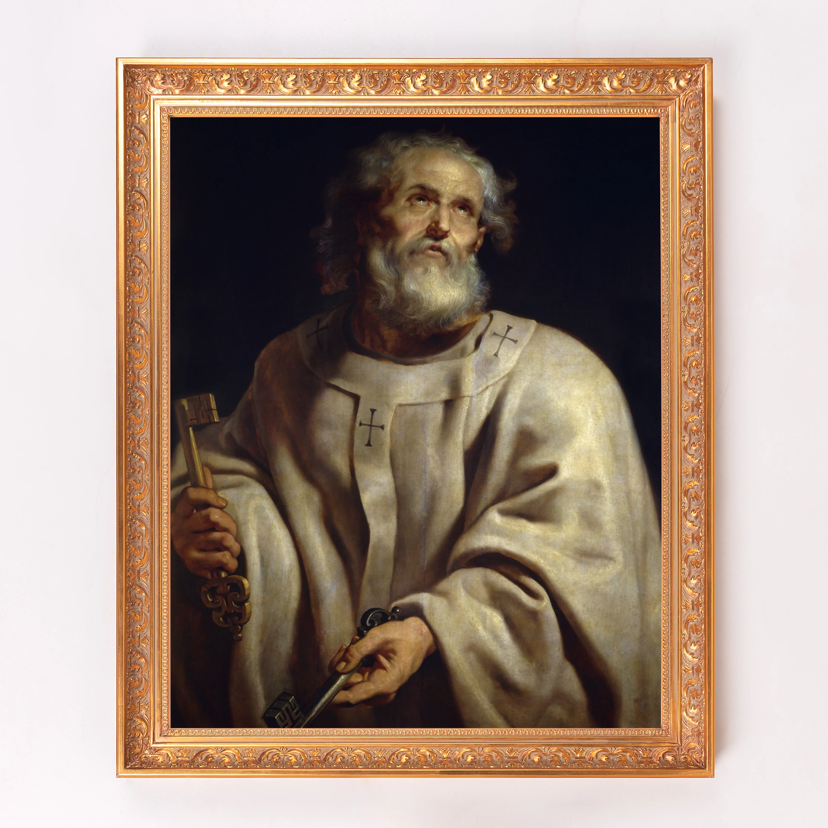 St. Peter as Pope Framed Canvas by Rubens - Sacred Signature Collection - Image 10