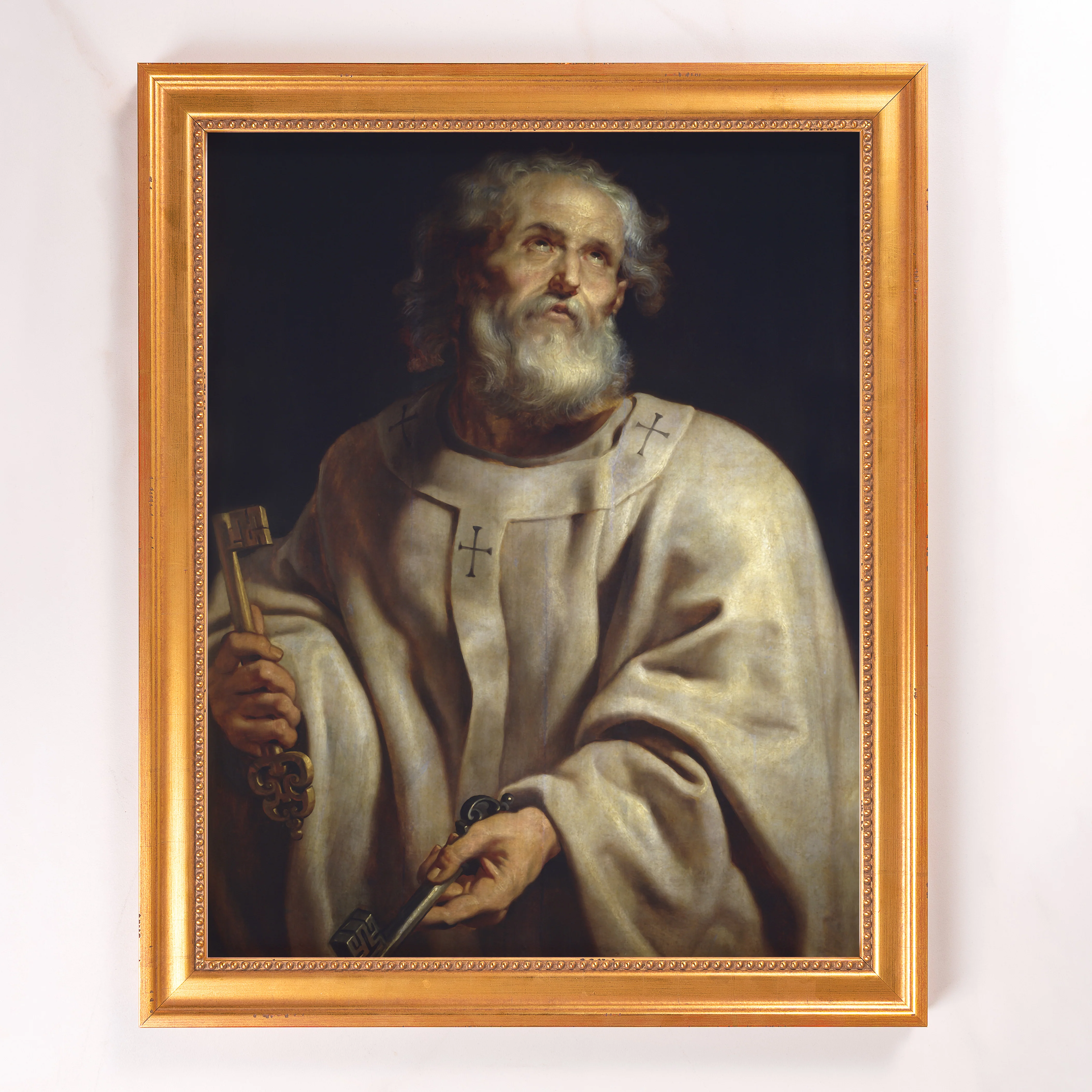 St. Peter as Pope Framed Canvas by Rubens - Sacred Signature Collection - Image 6