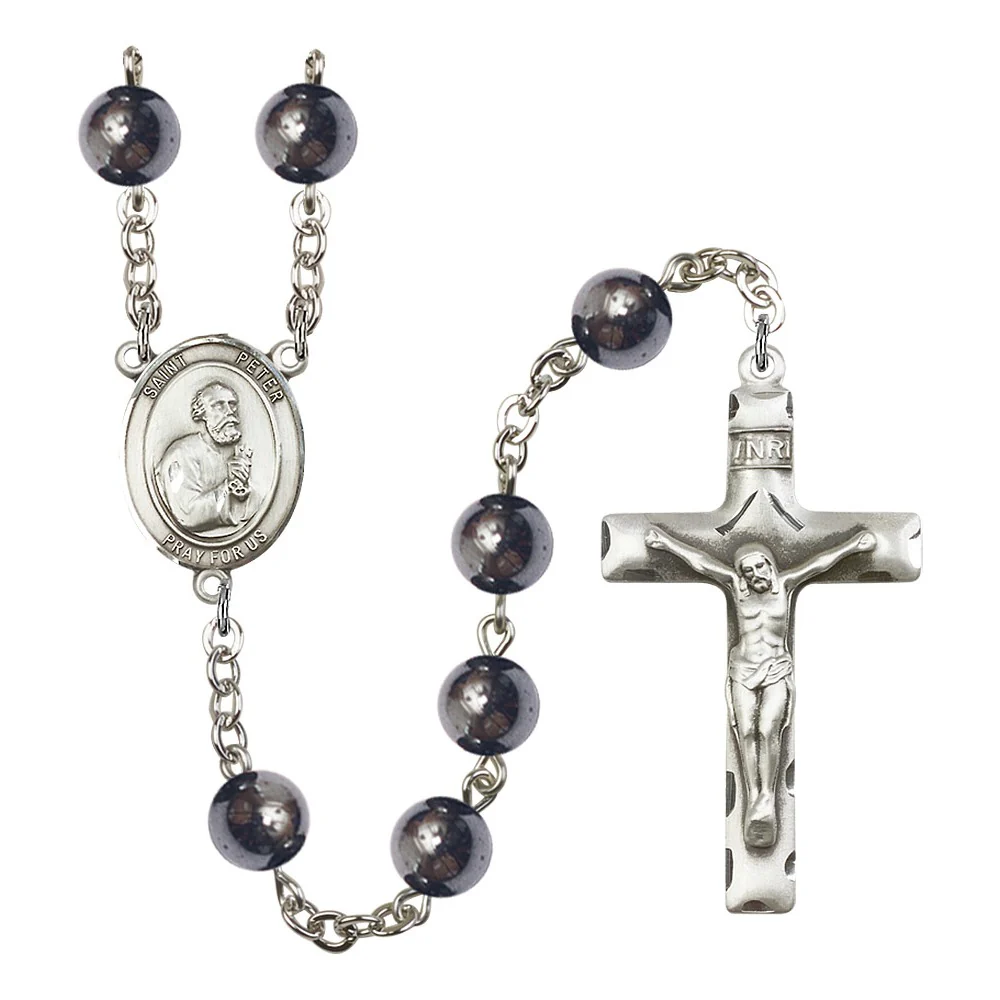 St. Peter The Apostle 8mm Hematite Rosary