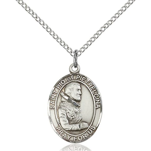 St. Pio of Pietrelcina Pendant, Bliss, Sterling Silver