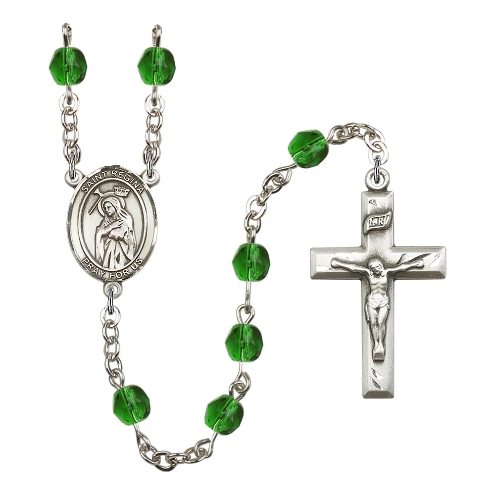 St. Regina Green May Rosary 6mm