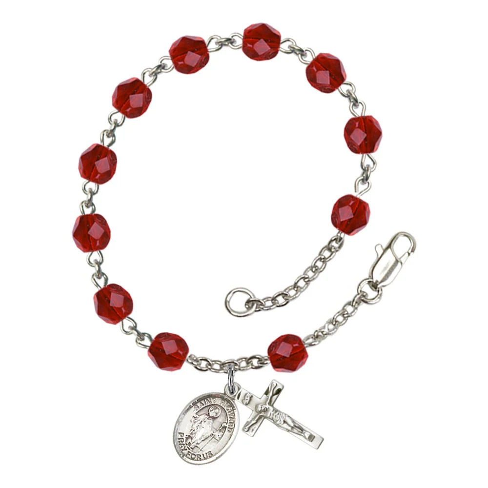 St. Richard Red July Rosary Bracelet 6mm