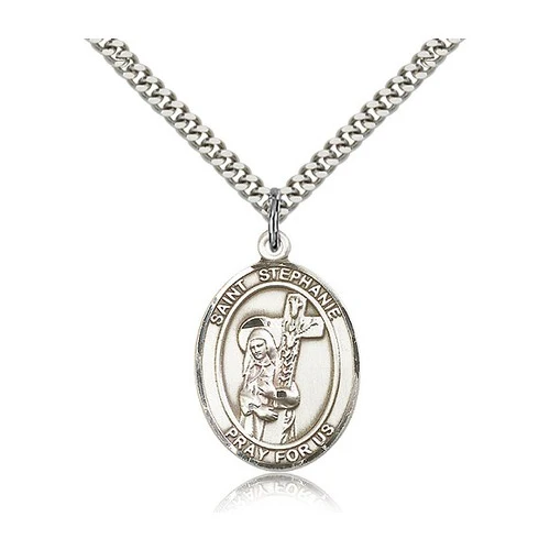 St. Stephanie Pendant with Chain, Bliss, Sterling Silver