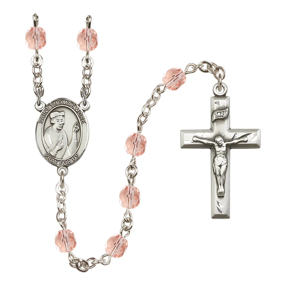 St. Thomas More Crystal Birthstone Rosary - Multiple Birthstones - Image 5