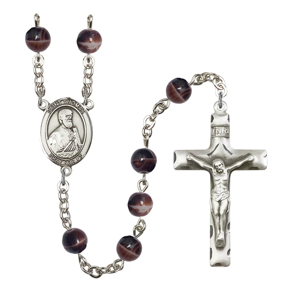 St. Thomas The Apostle 7mm Brown Rosary