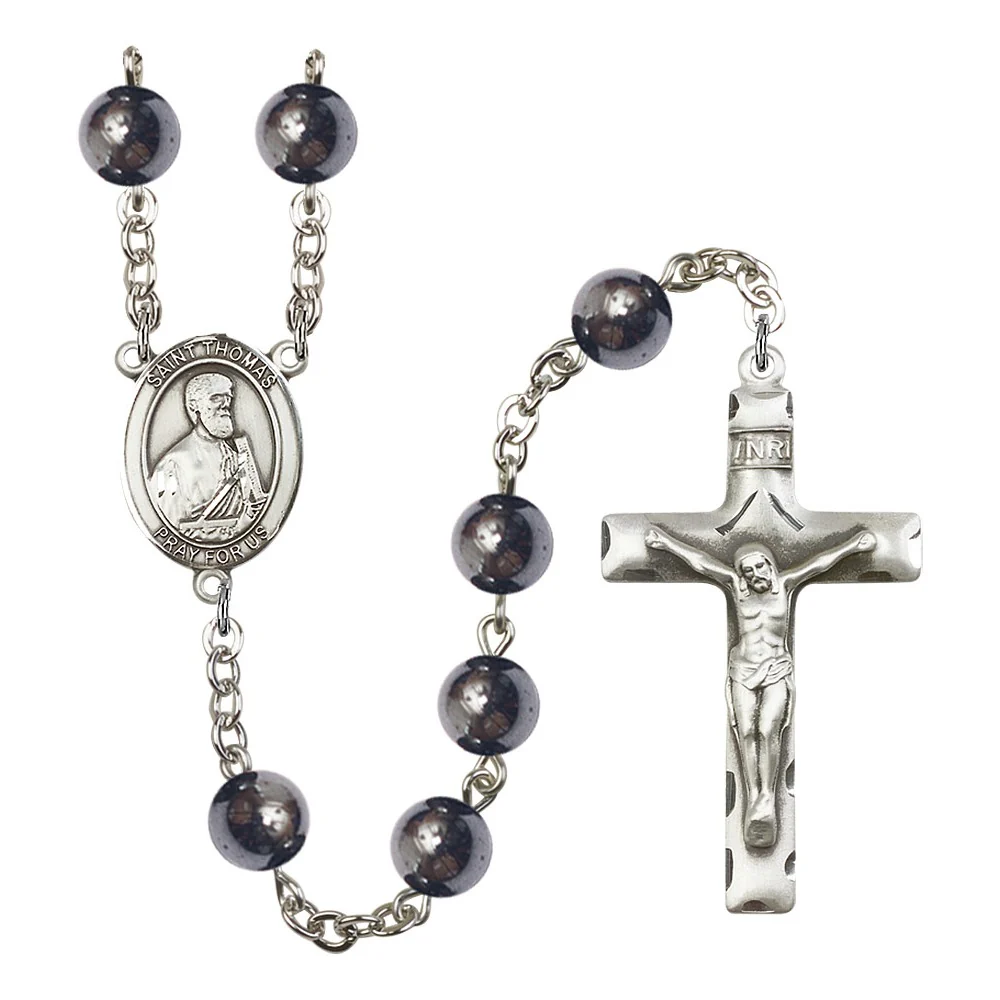 St. Thomas The Apostle 8mm Hematite Rosary