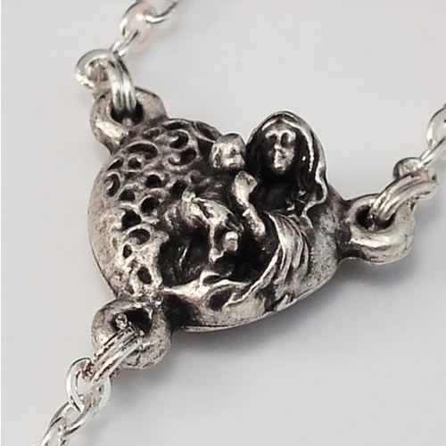 St. Valentine Silver Plated Rosary - Image 3