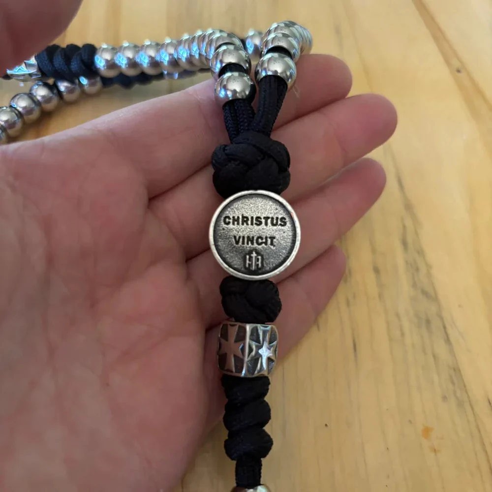 Stainless Steel Jerusalem Cross & St. Benedict Rosary - Image 3