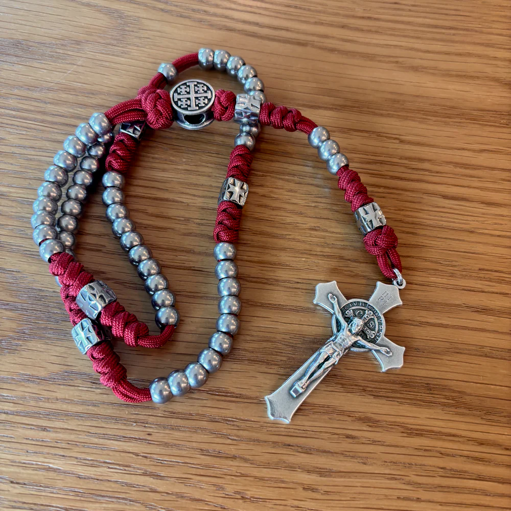 Stainless Steel Jerusalem Cross & St. Benedict Rosary - Image 4