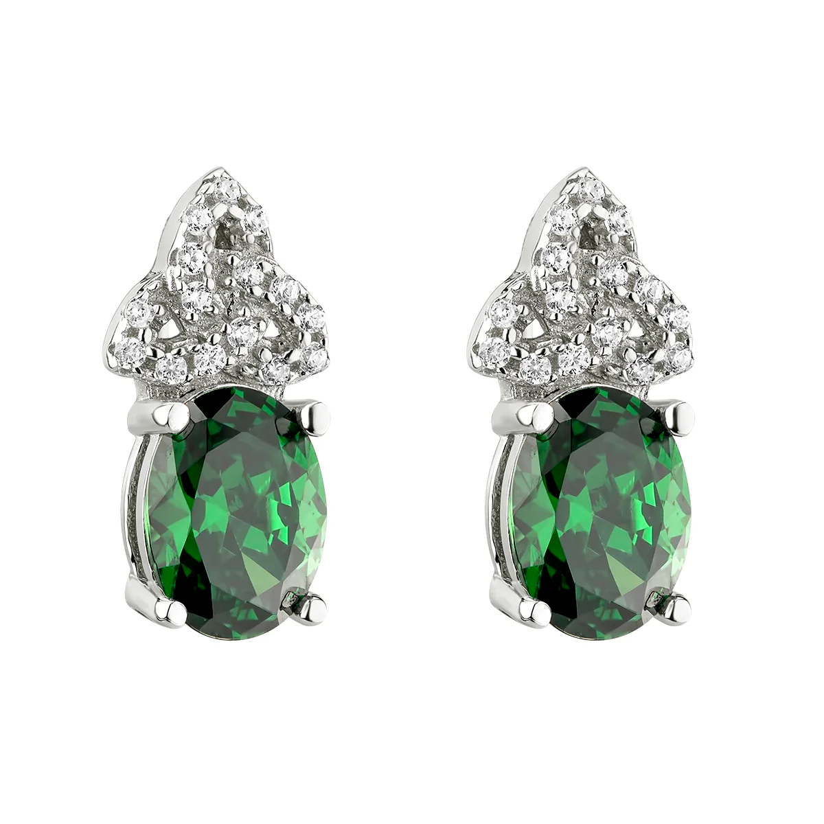 Sterling & Cubic Zirconia Trinity Knot Earrings