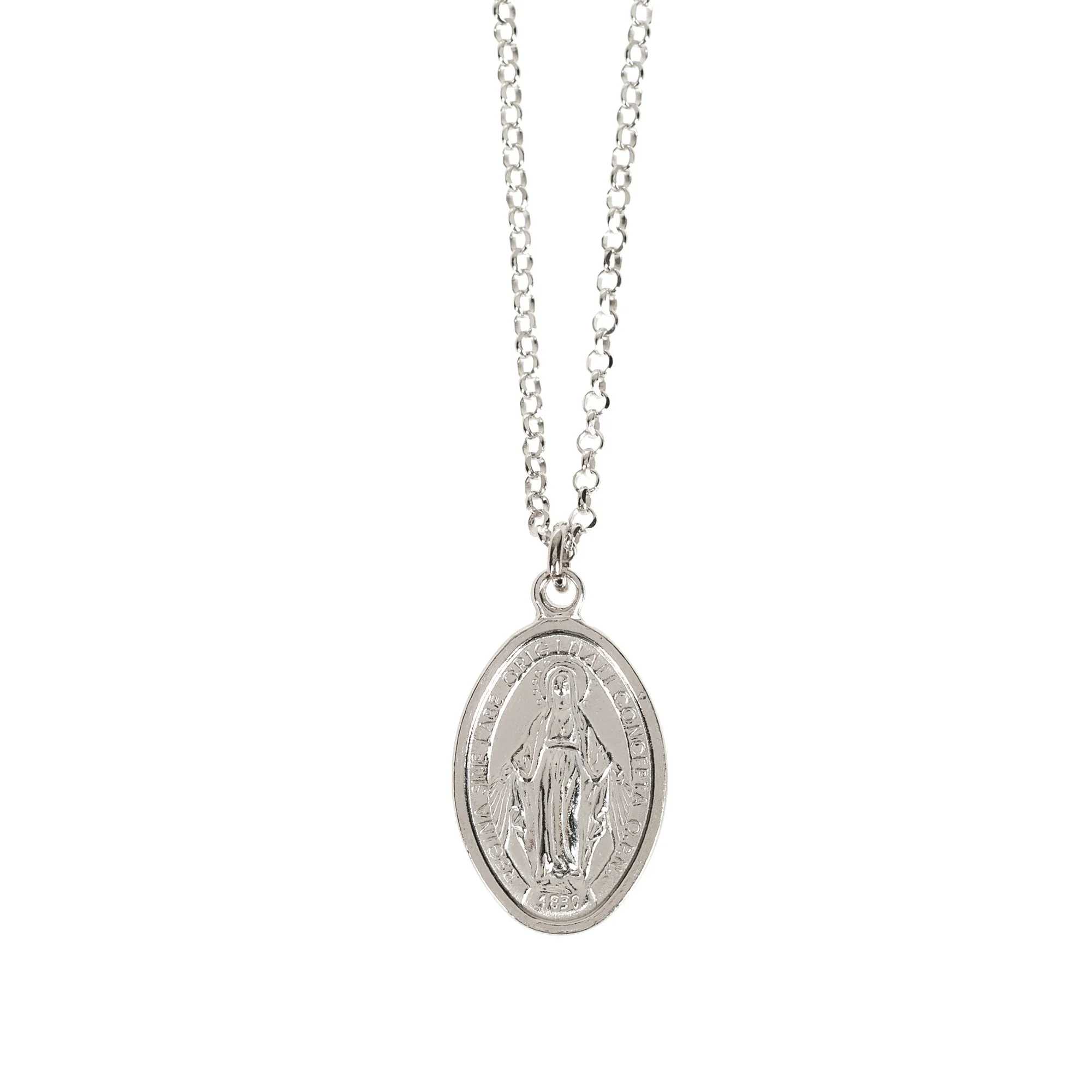 Sterling Italian Miraculous Medal Necklace - Image 6