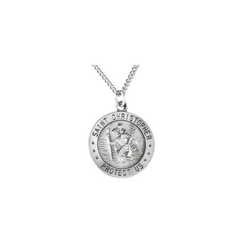 Sterling Silver 18mm St. Christopher Medal
