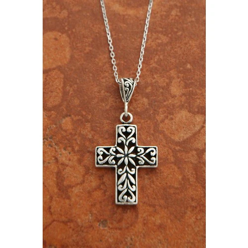 Sterling Silver Filigree Cross Necklace