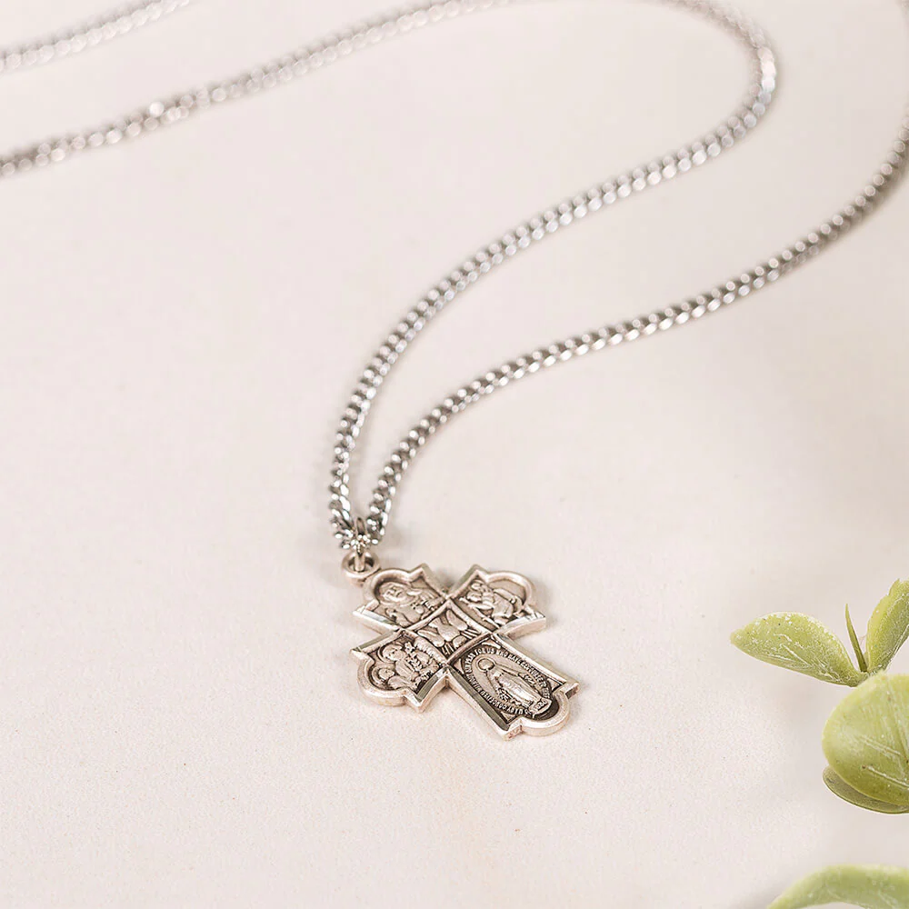 Sterling Silver Four-Way Medal on 18 inch chain - Image 2