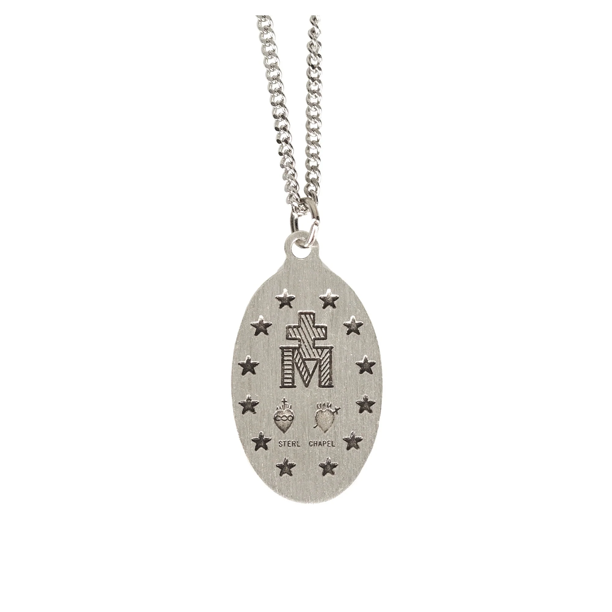 Sterling Silver Miraculous Medal on 18" chain - Image 2
