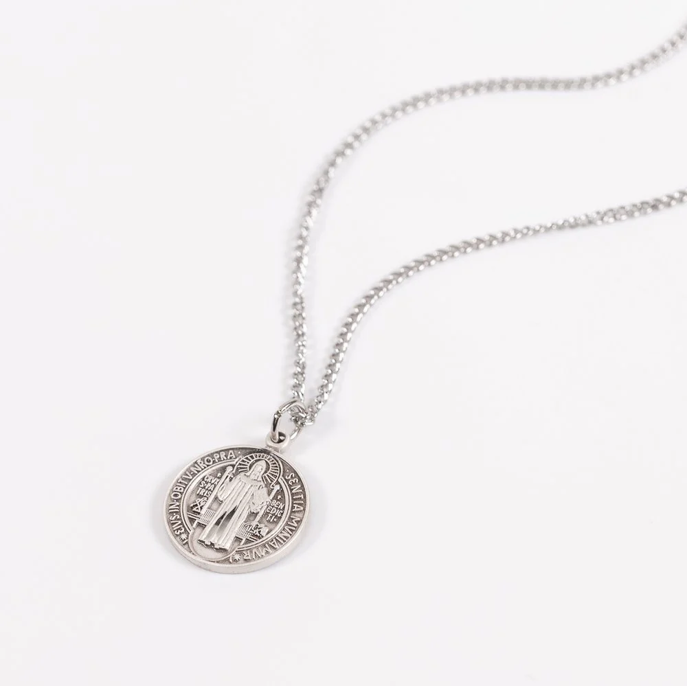 Sterling Silver St. Benedict Medal with 18 inch chain - Image 4