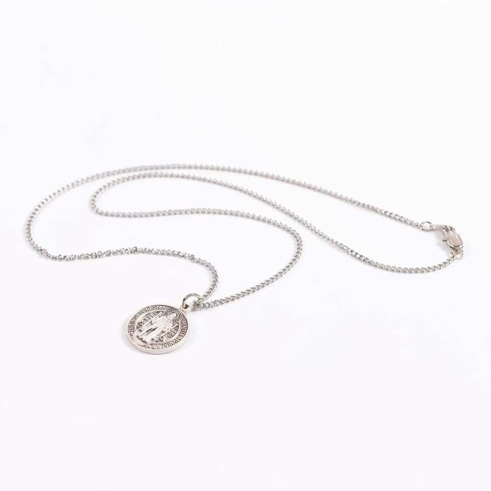 Sterling Silver St. Benedict Medal with 18 inch chain - Image 6