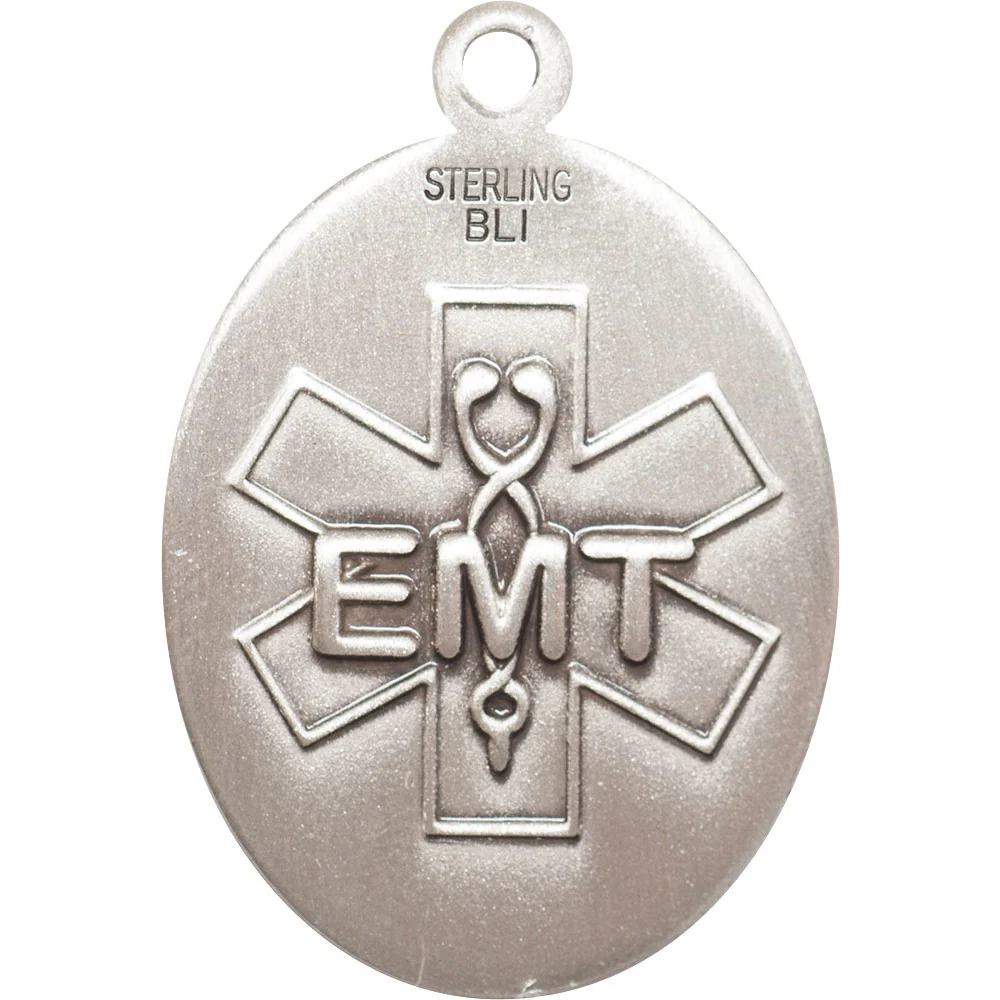Sterling Silver St. Christopher / EMT Pendant w/ chain - Image 2