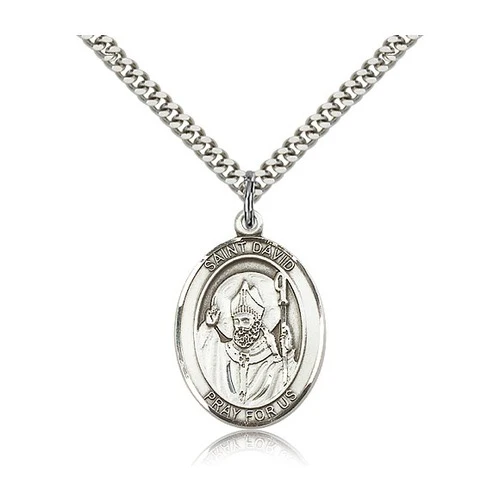 Sterling Silver St. David of Wales Pendant w/ chain