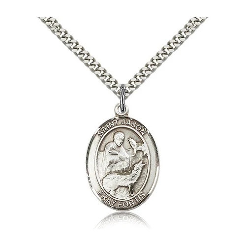 Sterling Silver St. Jason Pendant w/ chain