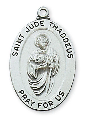 Sterling Silver St. Jude Medal with 20 inch chain