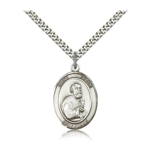 Sterling Silver St. Peter the Apostle Pendant w/ chain