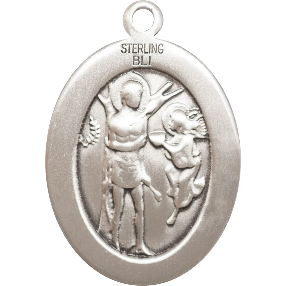 Sterling Silver St. Sebastian Pendant w/ chain-Golf - Image 2