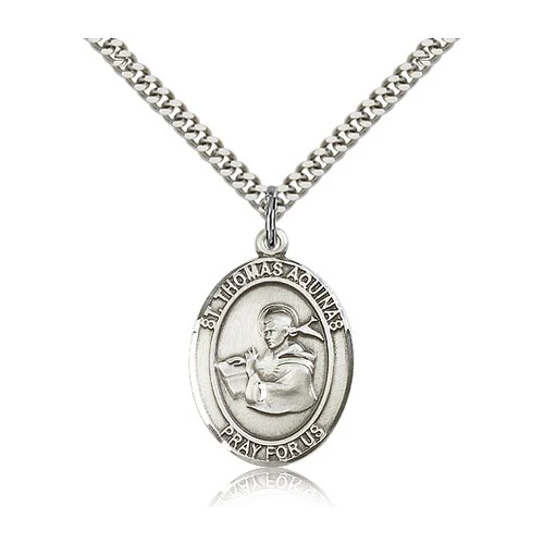 Sterling Silver St. Thomas Aquinas Pendant w/ chain