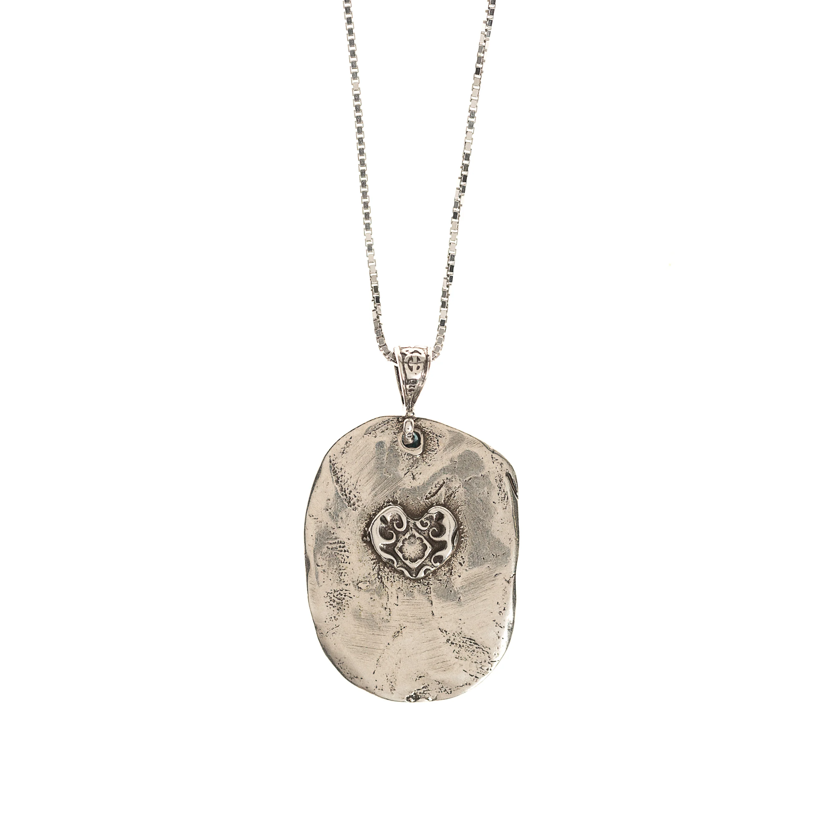 Stylized Sterling Silver Marian Pendant Necklace