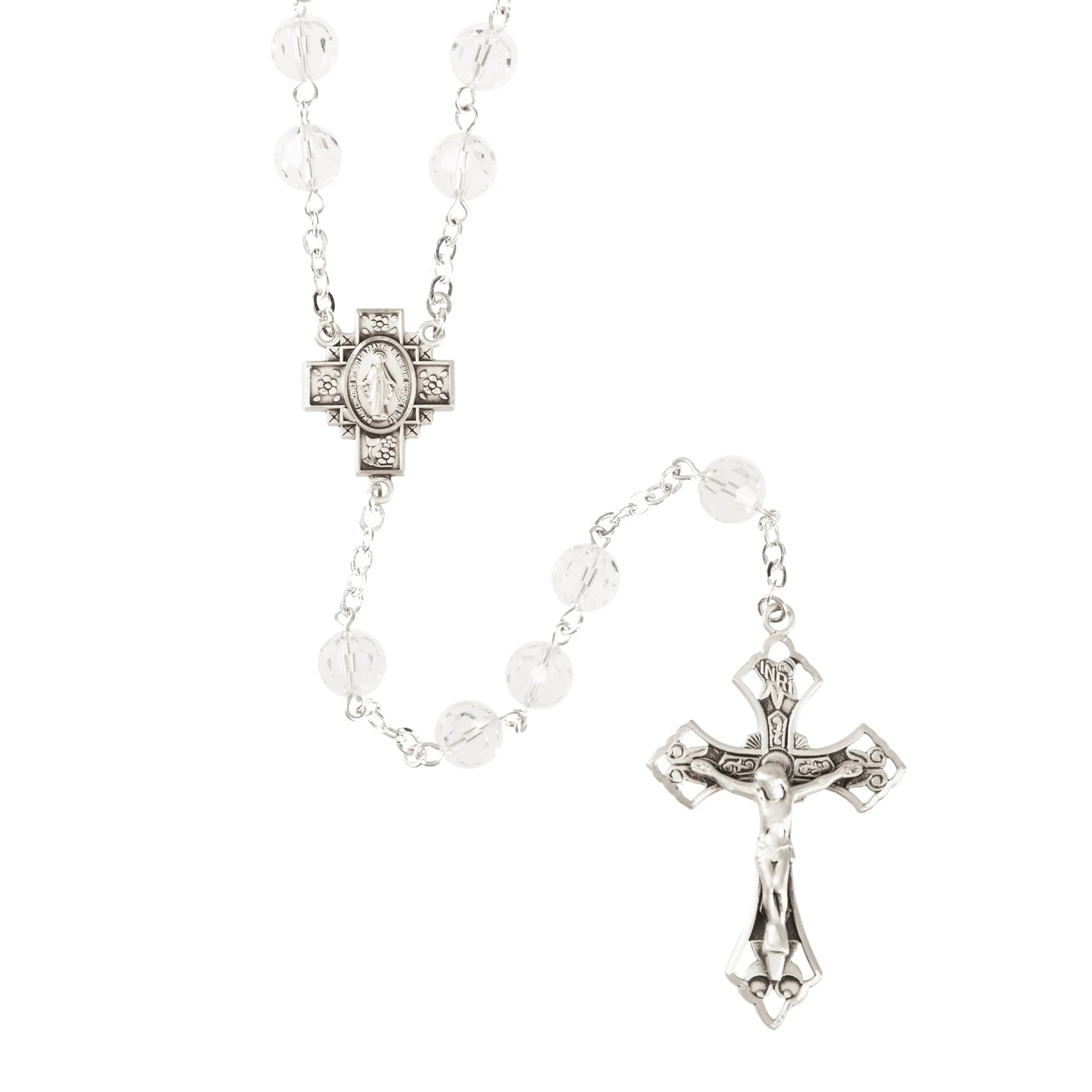 Swarovski Clear Crystal and Sterling Rosary - Image 2
