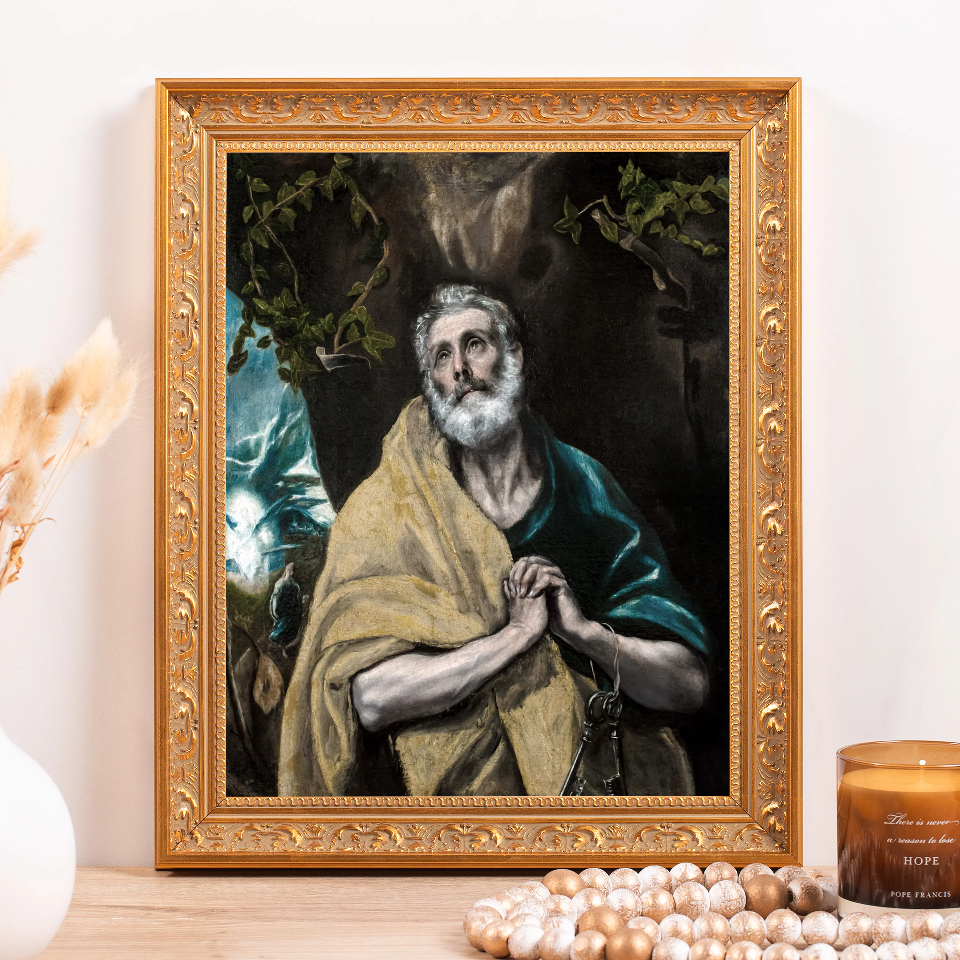 Tears of St Peter Framed Canvas - Sacred Classics Collection