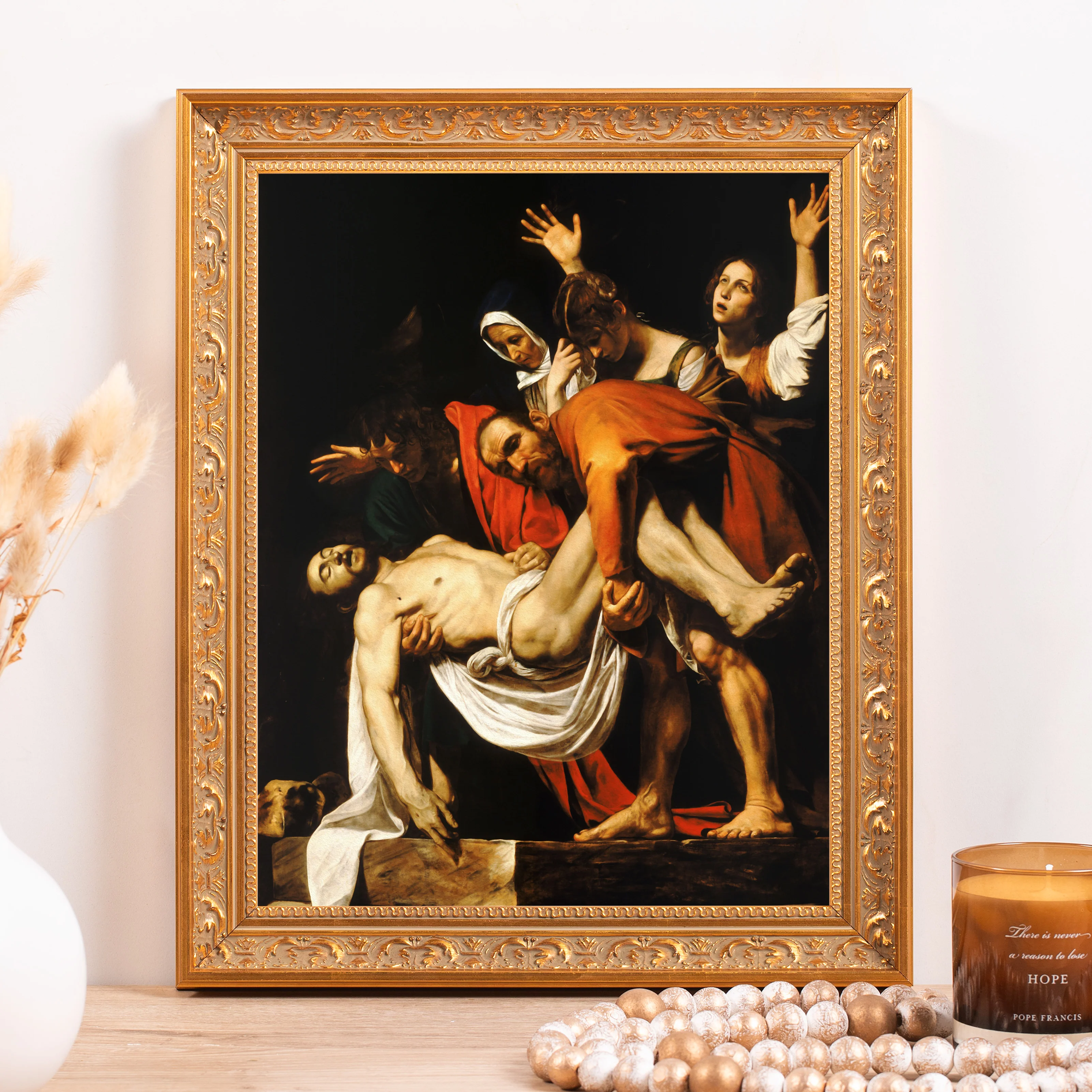 The Entombment of Christ Framed Canvas - Sacred Classics Collection