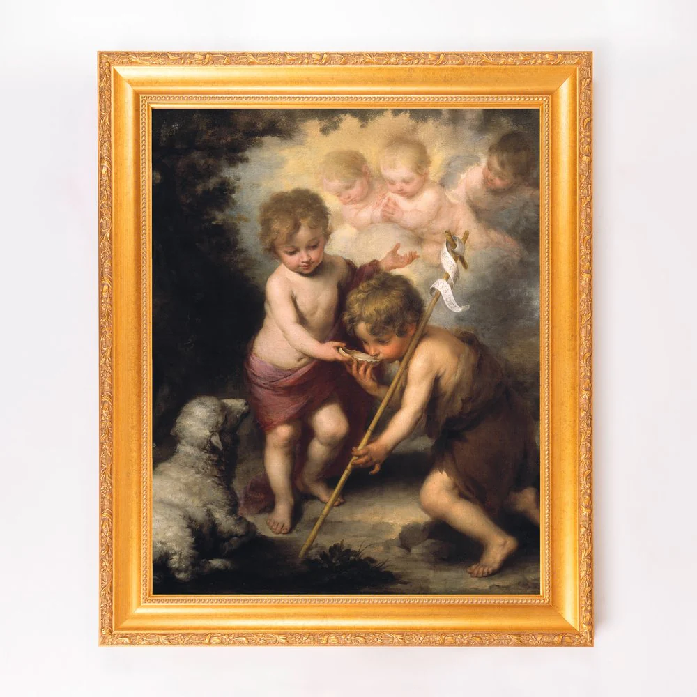 The Holy Children with a Shell Framed Canvas - Sacred Signature Collection - Image 5
