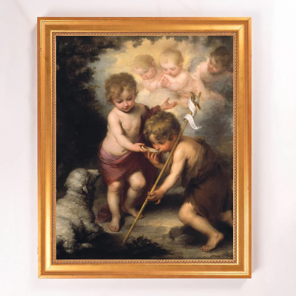The Holy Children with a Shell Framed Canvas - Sacred Signature Collection - Image 8