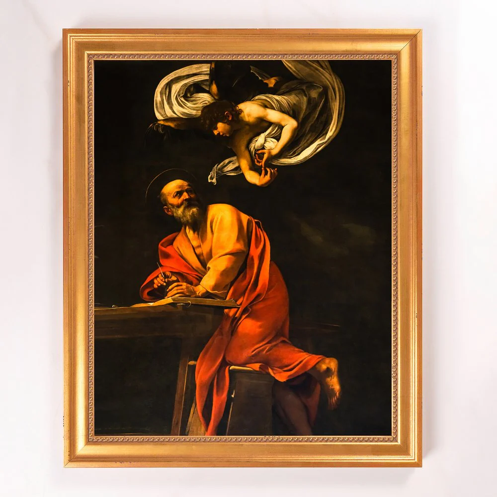 The Inspiration of St. Matthew Framed Canvas - Sacred Signature Collection - Image 10