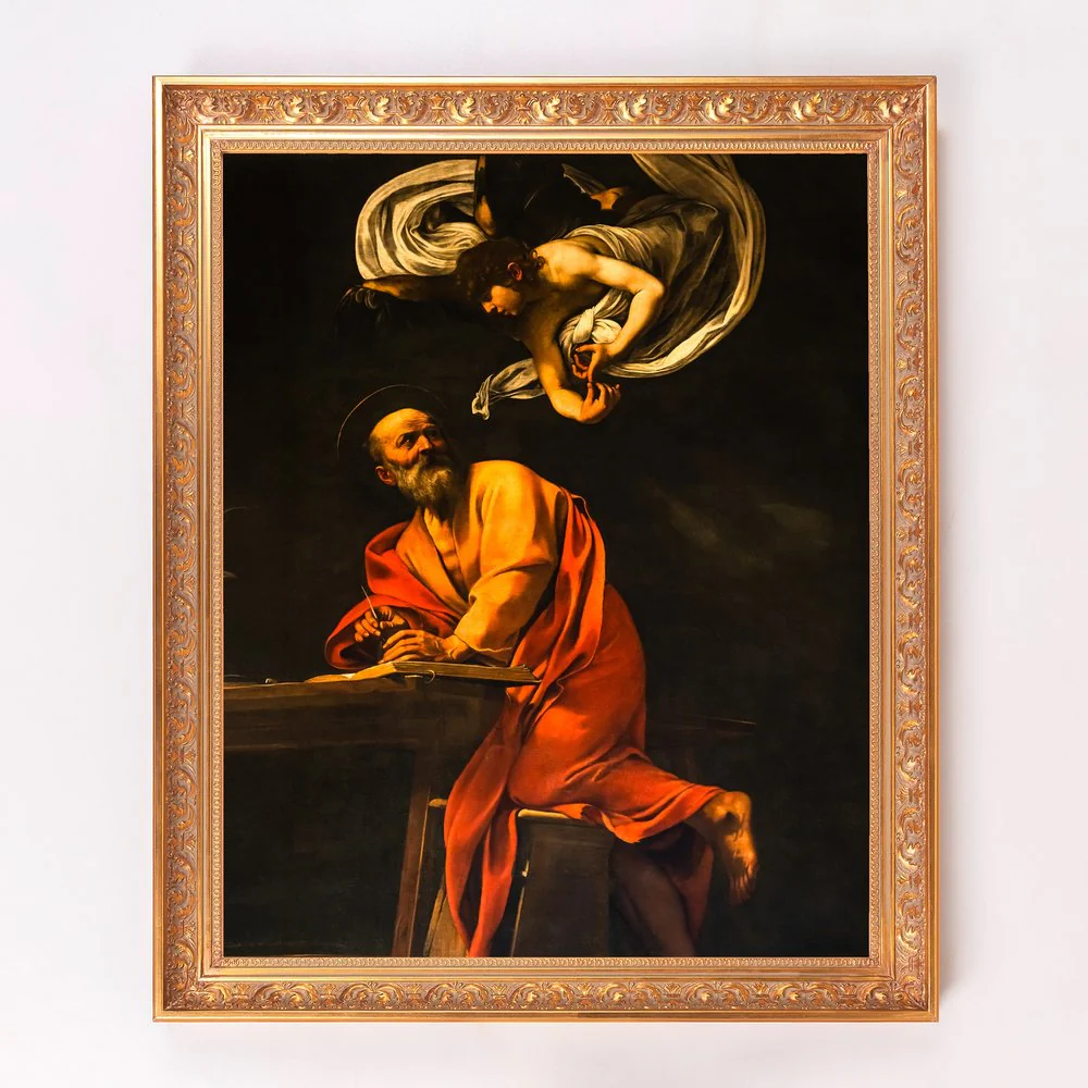 The Inspiration of St. Matthew Framed Canvas - Sacred Signature Collection - Image 4