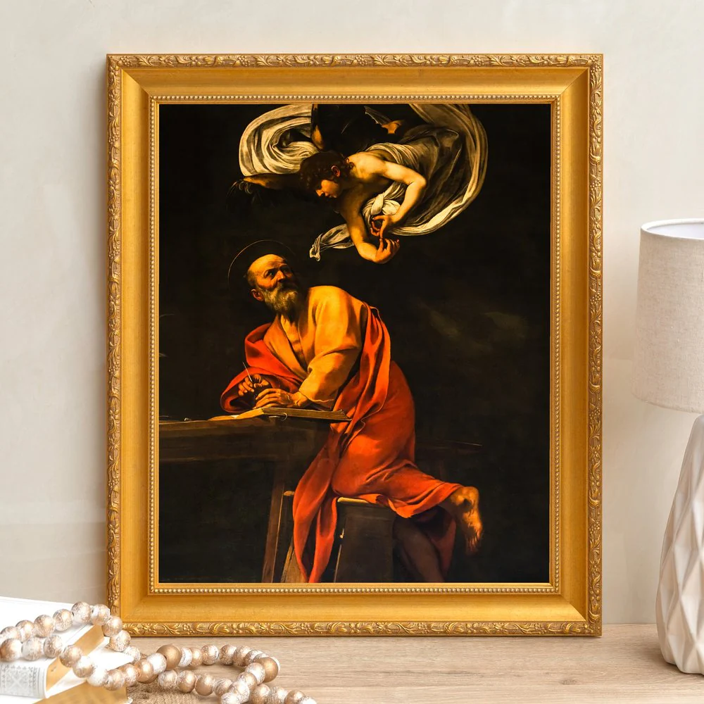The Inspiration of St. Matthew Framed Canvas - Sacred Signature Collection - Image 6