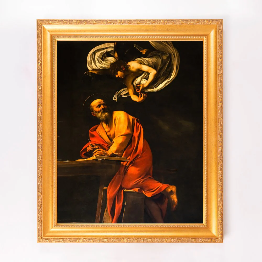 The Inspiration of St. Matthew Framed Canvas - Sacred Signature Collection - Image 7