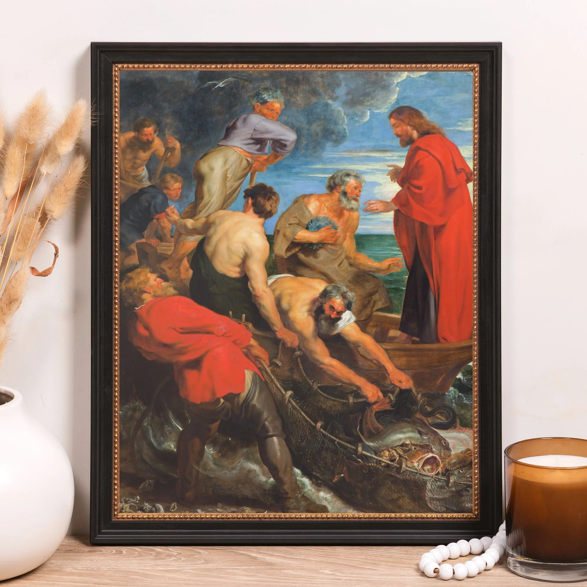 The Miraculous Draught of Fishes Framed Canvas - Sacred Classics Collection - Image 10