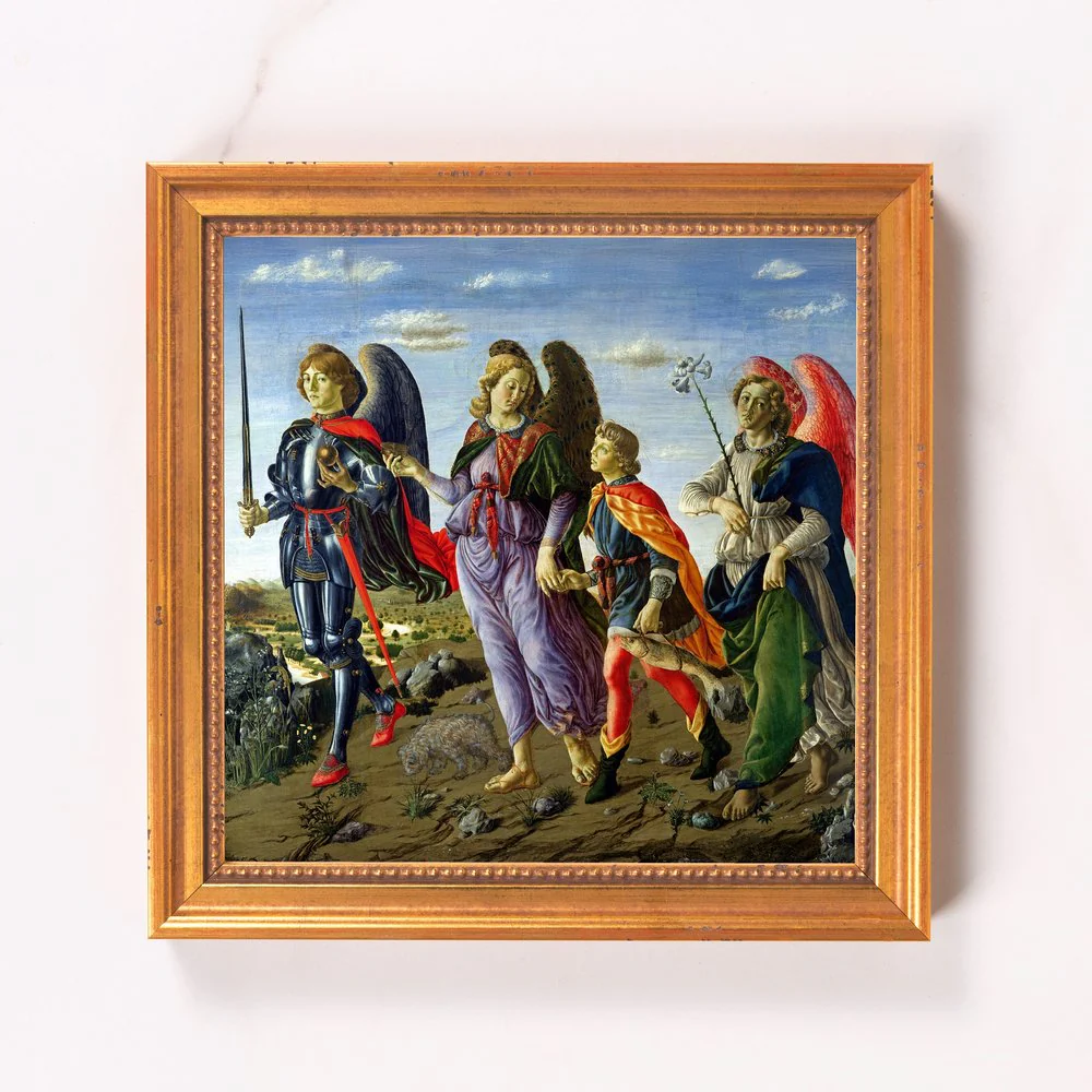 Three Archangels with Tobias Framed Canvas - Sacred Mini Collection - Image 8
