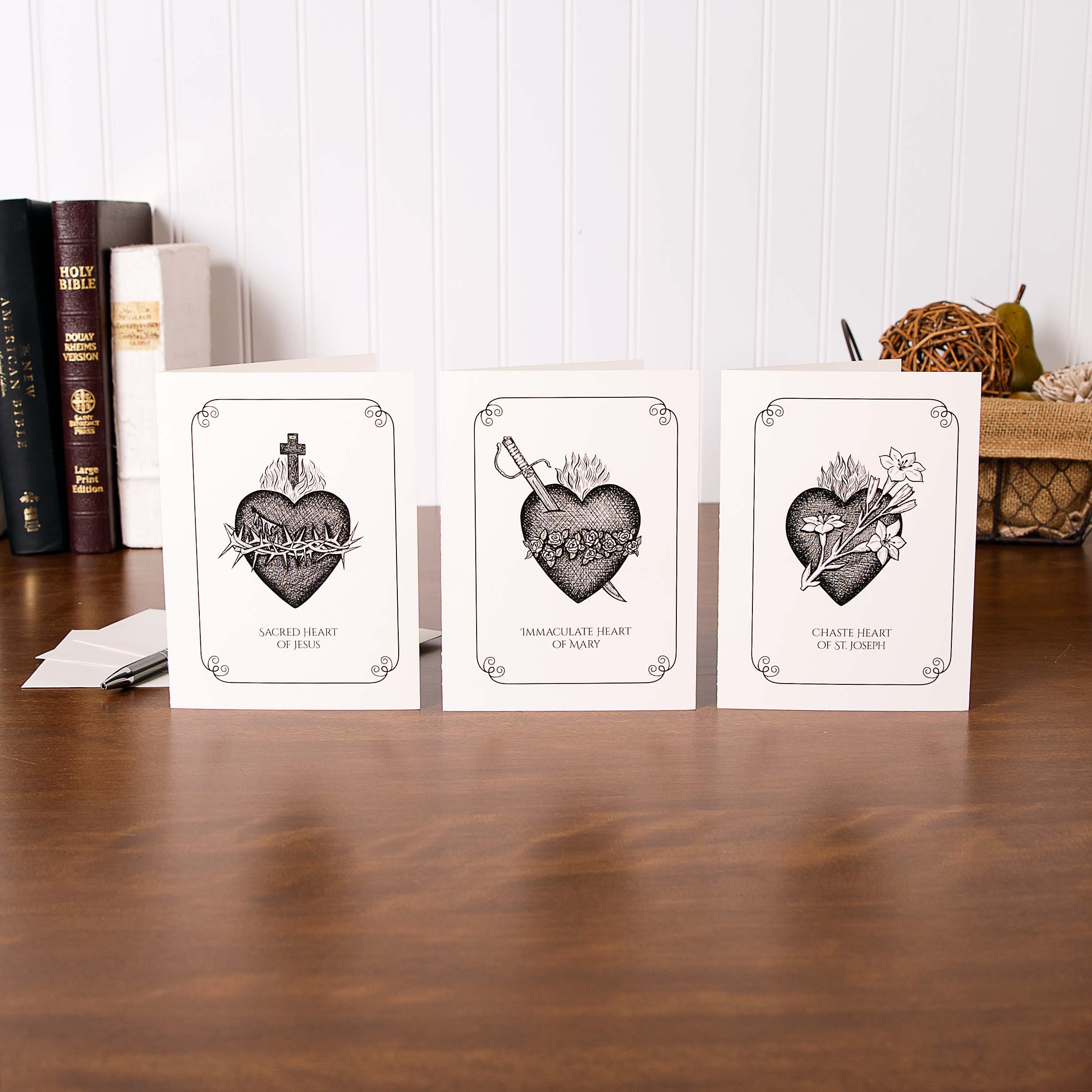 Three Hearts Notecards - Package of 12