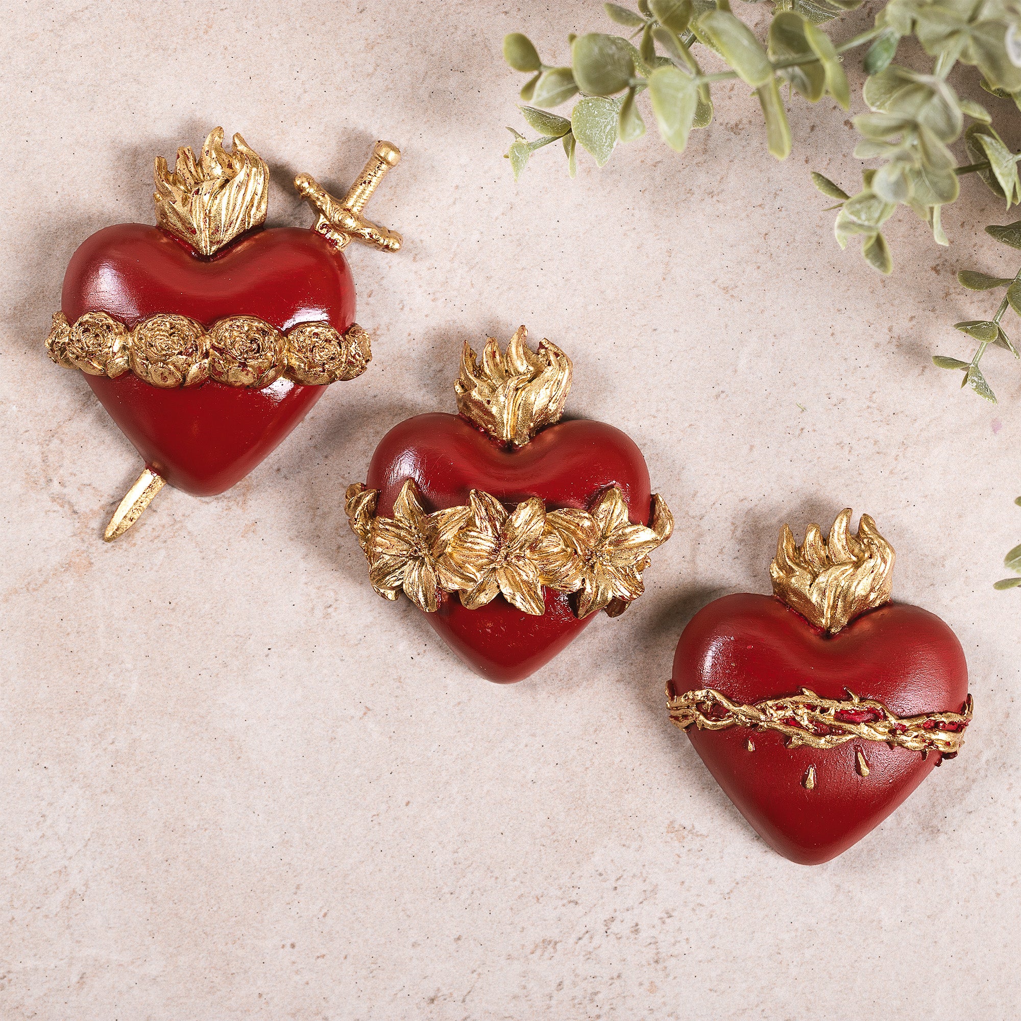 Three Hearts Wall Plaques - Multiple Finishes