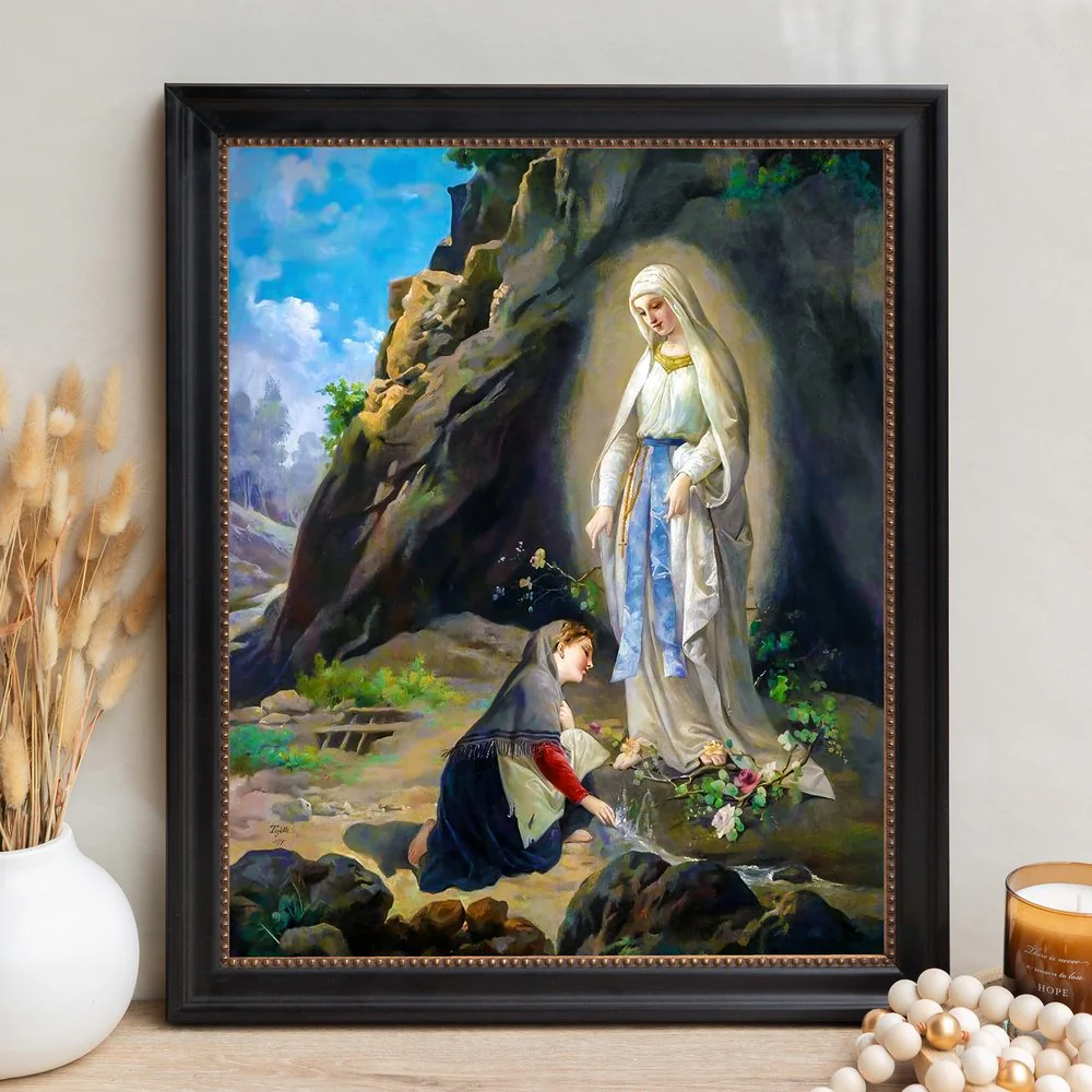 Tojetti's Our Lady of Lourdes Framed Canvas - Sacred Signature Collection - Image 12