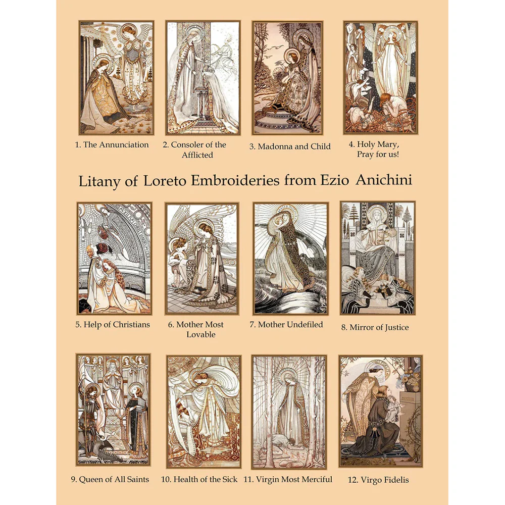 Unframed Litany of Loreto Embroidery Prints - Multiple Sets - Image 8